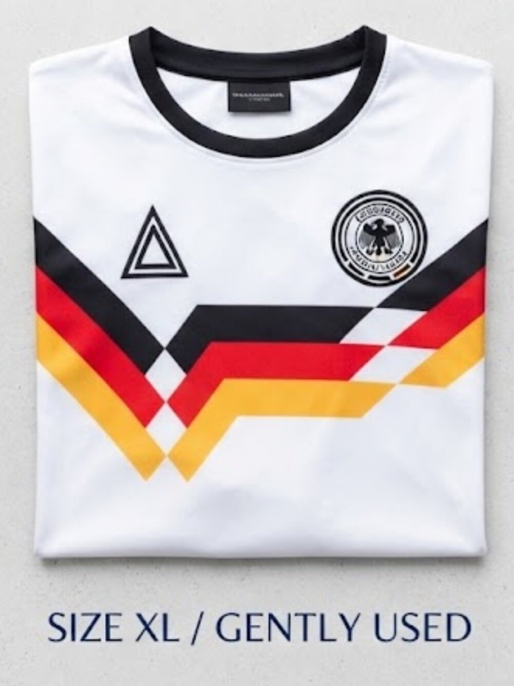 Trianguloswag Germany Style Soccer Jersey White Black Red Gold XL